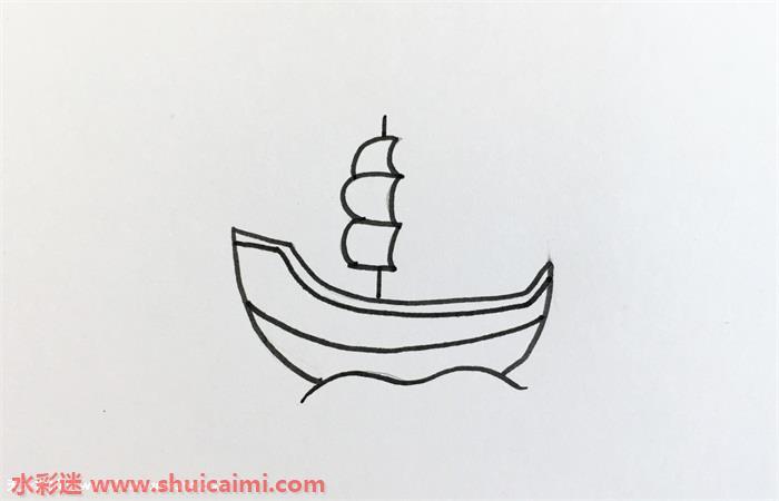 好看帆船怎么画 好看帆船简笔画步骤
