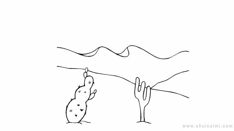 大漠孤烟直简笔画怎么画 大漠孤烟直简笔画图片
