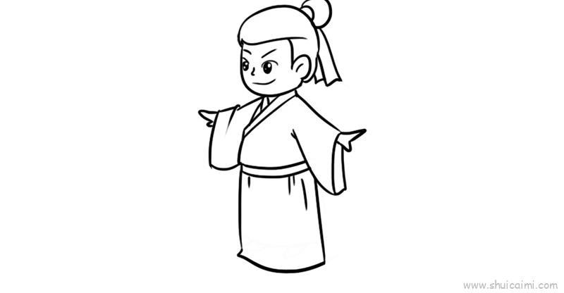 古装儿童画怎么画 古装简笔画图片
