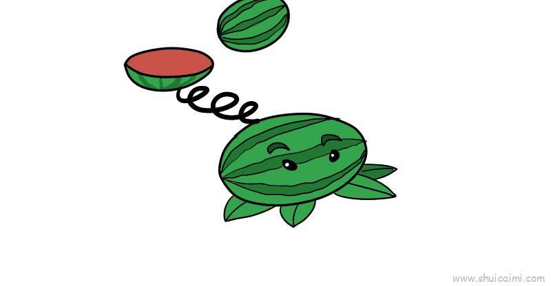 西瓜投手儿童画怎么画 西瓜投手简笔画顺序