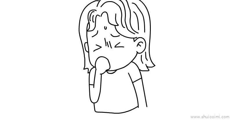 肺炎咳嗽儿童画怎么画 肺炎咳嗽简笔画步骤