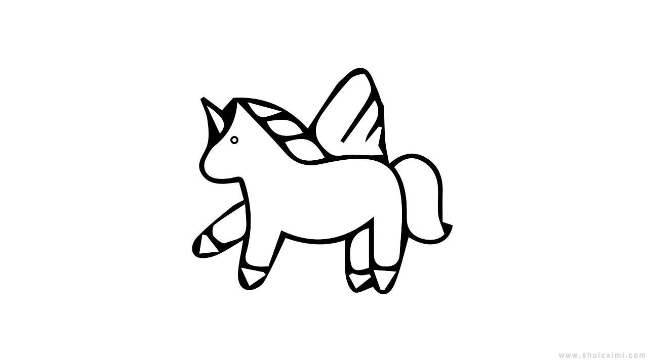 飞马独角兽简笔画怎么画 飞马独角兽简笔画顺序