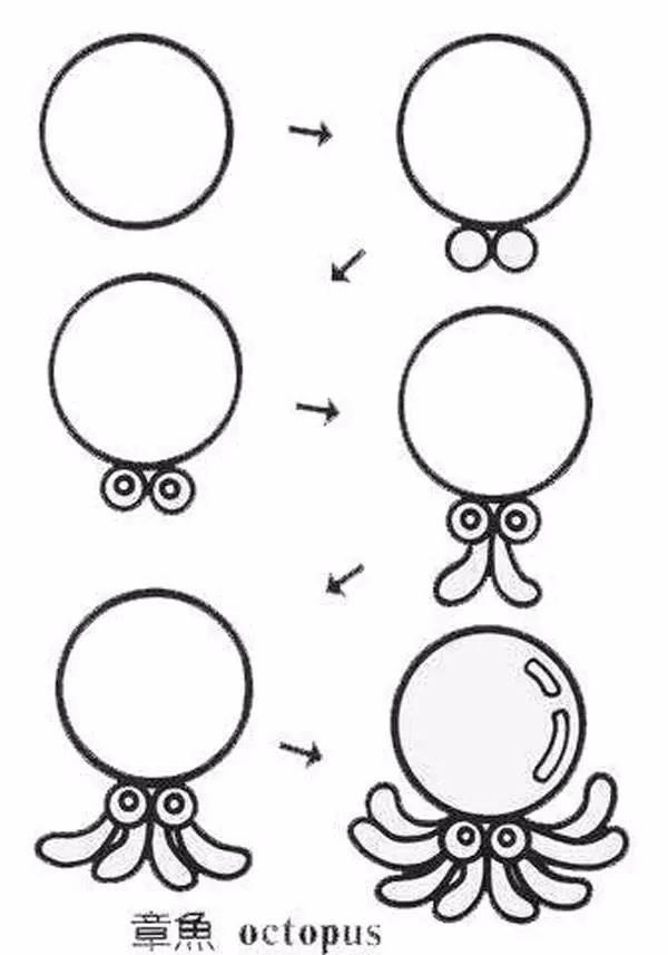 海洋简笔画 海洋简笔画图片带颜色