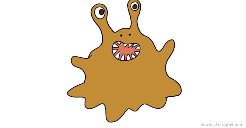 病毒内容儿童画怎么画 病毒内容简笔画顺序