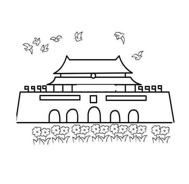 国庆节简笔画 国庆节简笔画图片大全简单漂亮