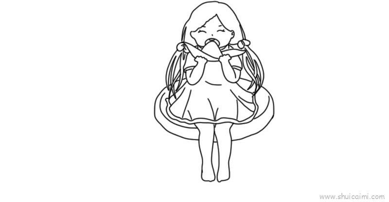 吃粽子儿童画怎么画 吃粽子简笔画顺序