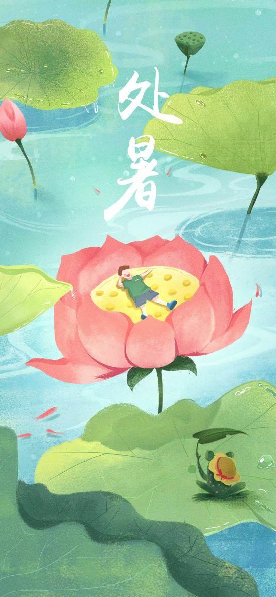 处暑节气简笔画绘画作品 处暑节气绘画简单图片