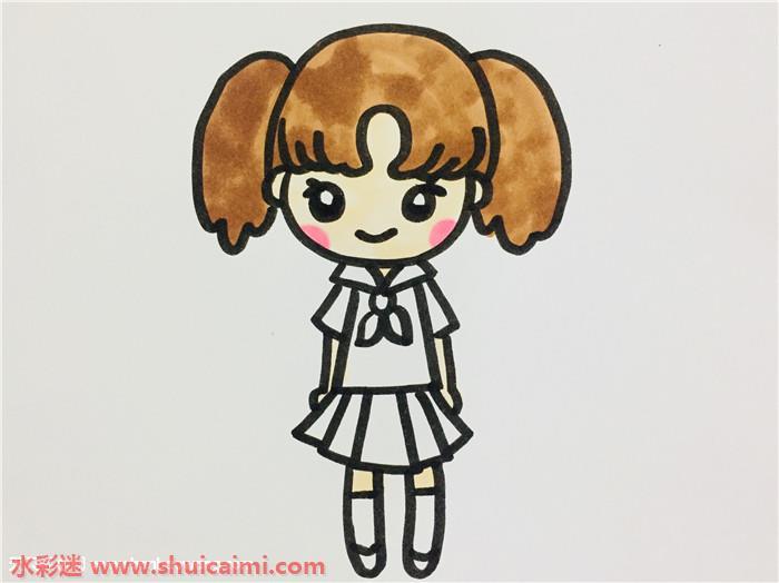 马尾辫女孩怎么画 马尾辫女孩简笔画漂亮卡通