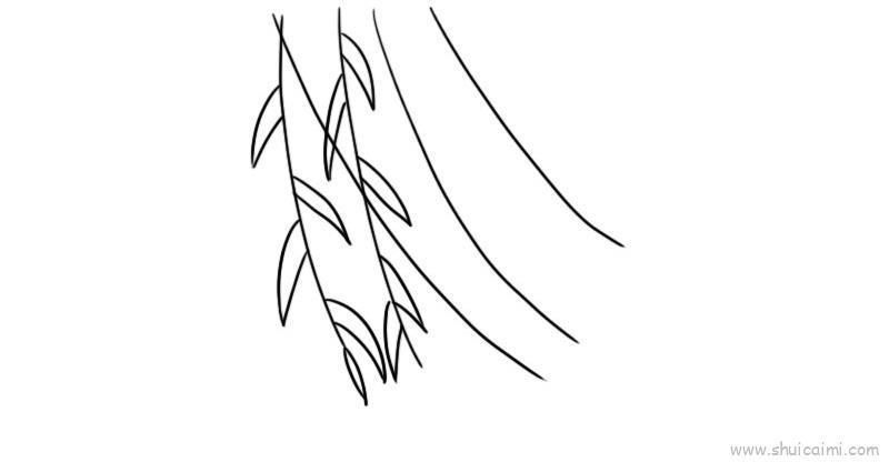 清明节柳枝儿童画怎么画 清明节柳枝简笔画画法