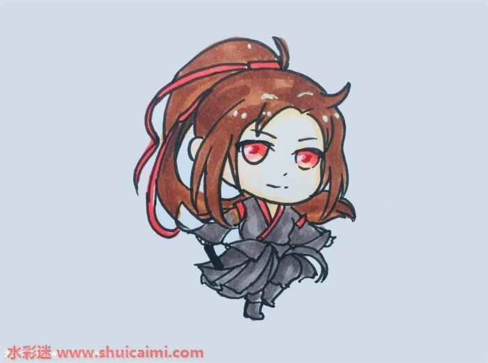 魏无羡怎么画 卡通动漫的魏无羡简笔画步骤图