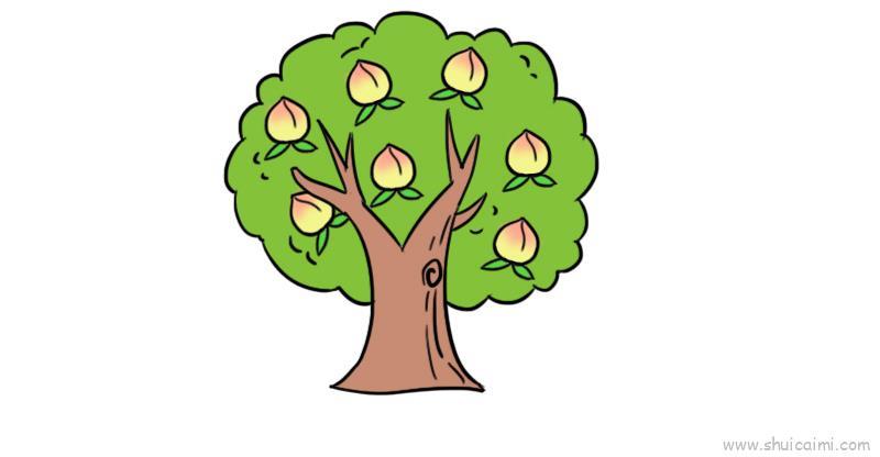 桃树儿童画怎么画 桃树简笔画画法