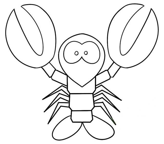 龙虾简笔画 龙虾简笔画彩色
