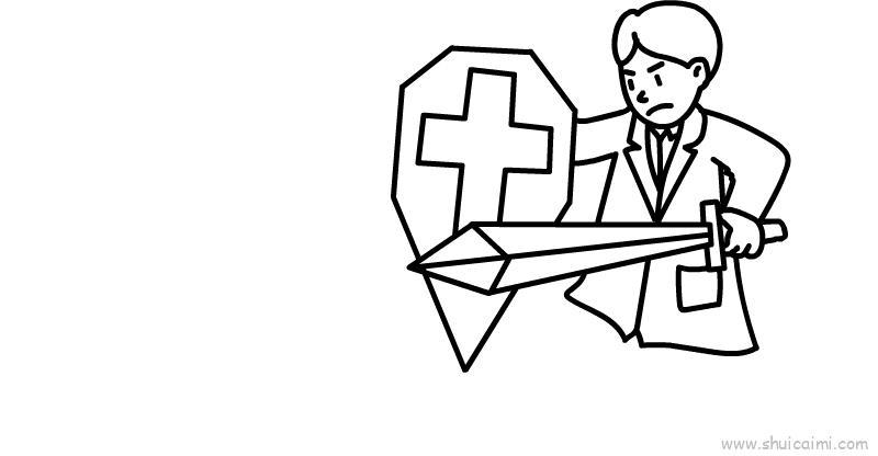 抗疫英雄儿童画怎么画 抗疫英雄简笔画图片