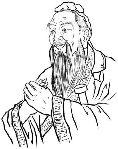 孔子简笔画 孔子简笔画q版