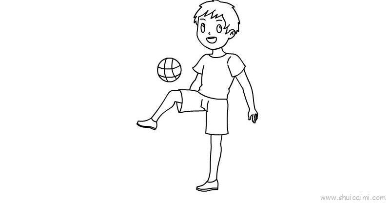 踢球儿童画怎么画 踢球简笔画简单