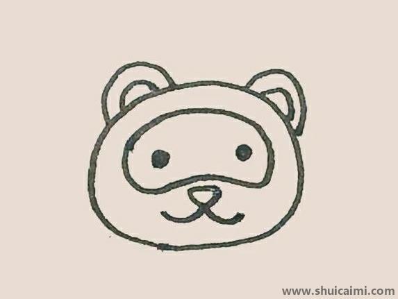 可爱小熊猫彩色儿童简笔画