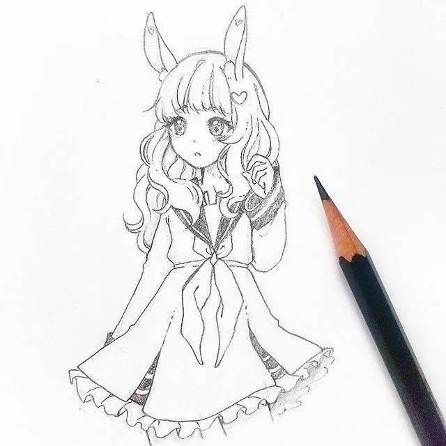 动漫人物简笔画少女 动漫人物简笔画少女二次元