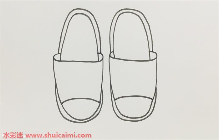 拖鞋简笔画怎么画图片彩色