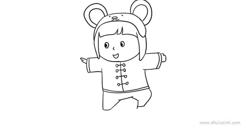 迎接鼠年儿童儿童画怎么画 迎接鼠年儿童简笔画图片大全