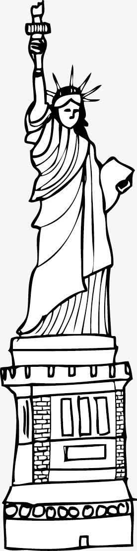 自由女神像简笔画 自由女神像简笔画彩色