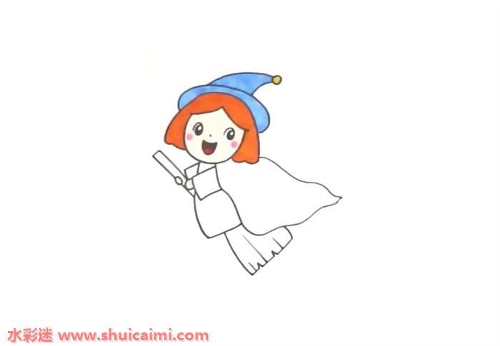 万圣节小女巫怎么画 女巫简笔画简单易画彩色