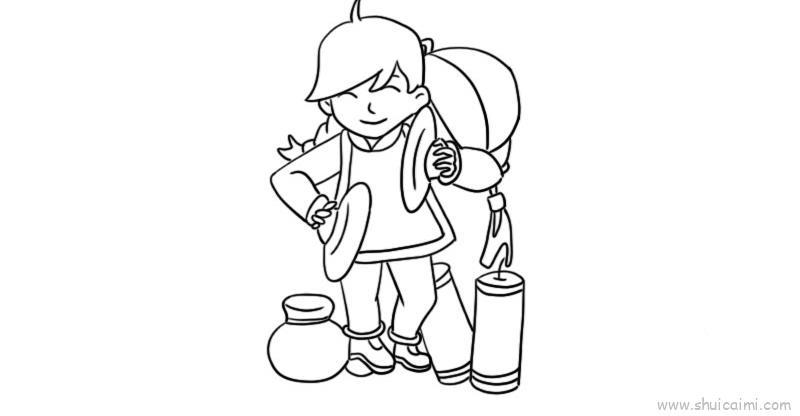 过年情景儿童画怎么画 过年情景简笔画简单又好看