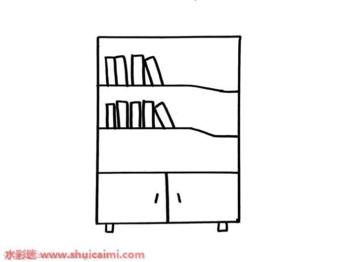 书架好看怎么画 书架简笔画简单易画彩色