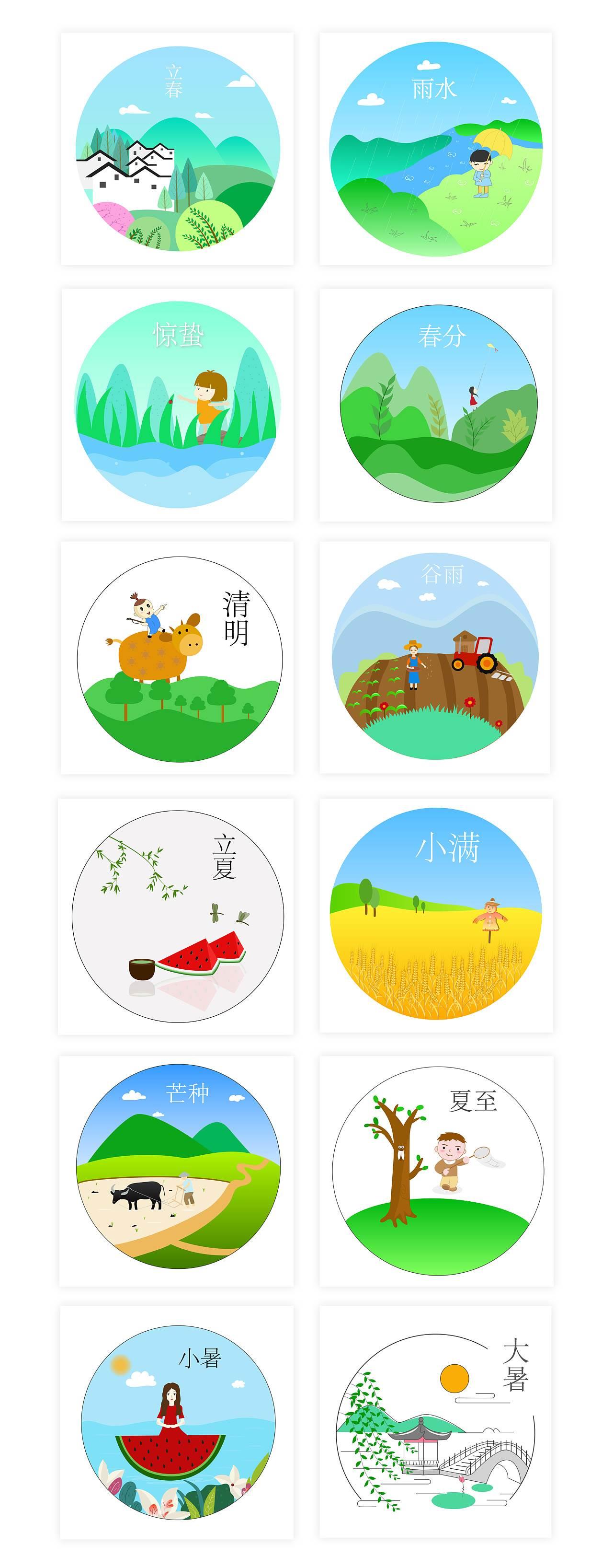 二十四节气简笔画 二十四节气简笔画图片