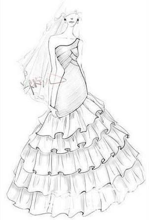 婚纱简笔画 婚纱简笔画图片大全