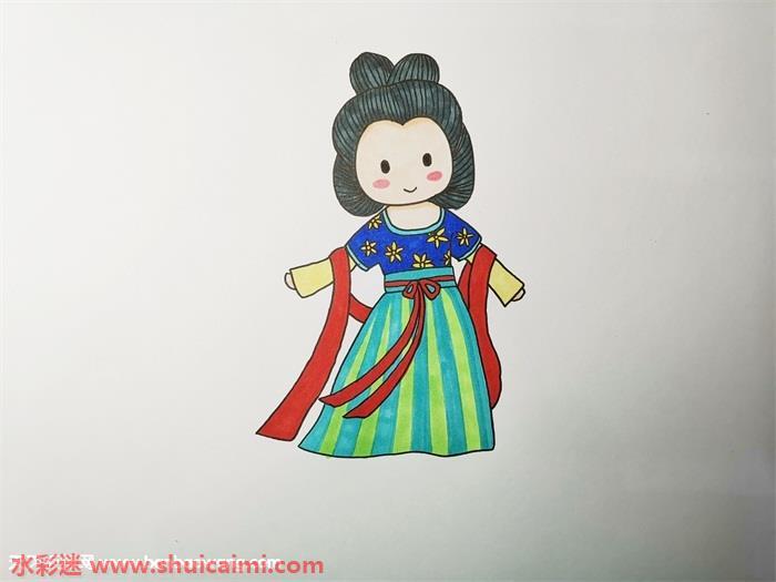 汉服怎么画 汉服简笔画漂亮卡通