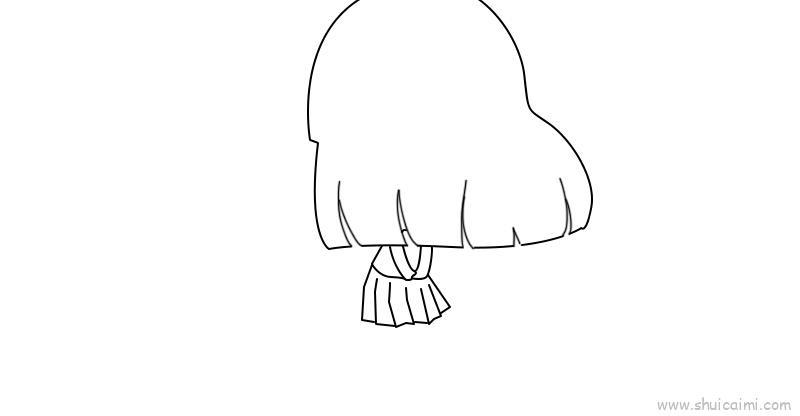 长发女孩背影儿童画怎么画 长发女孩背影简笔画简单