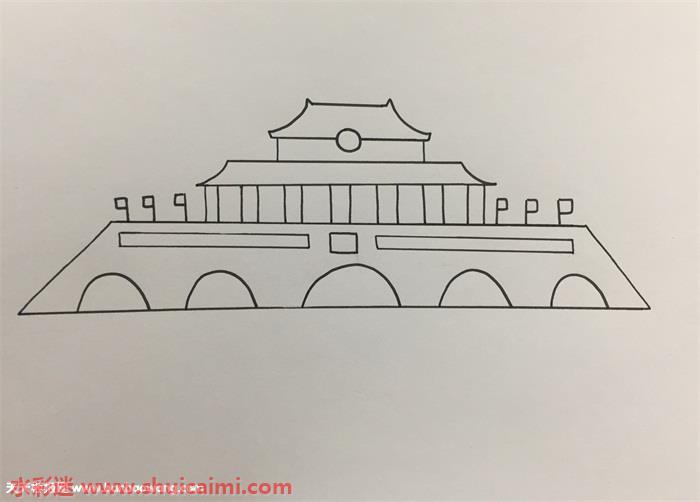 北京天安门怎么画 北京天安门简笔画简单彩色