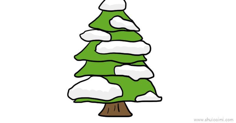 雪松儿童画怎么画 雪松简笔画步骤