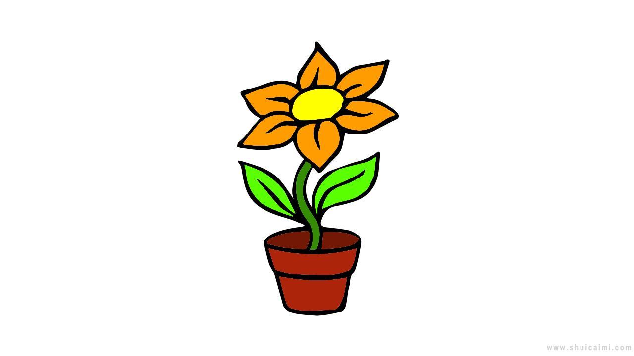 一盆花简笔画怎么画 一盆花简笔画简单
