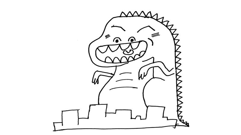 哥斯拉的简笔画怎么画 哥斯拉简笔画画法