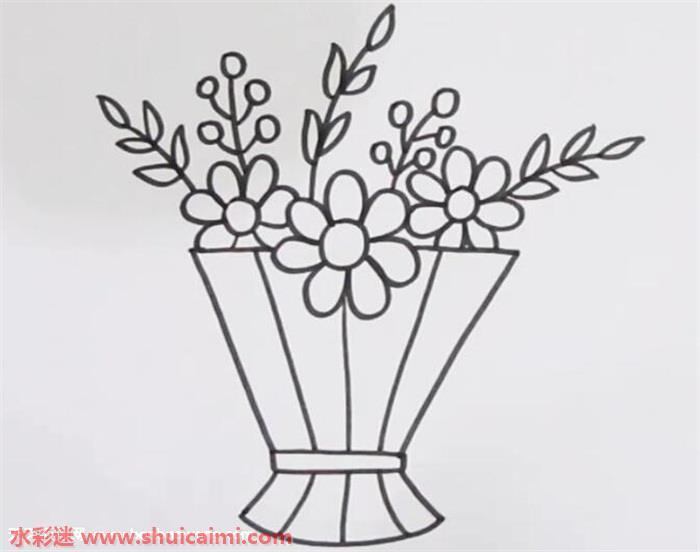 花束怎么画 花束简笔画简单彩色