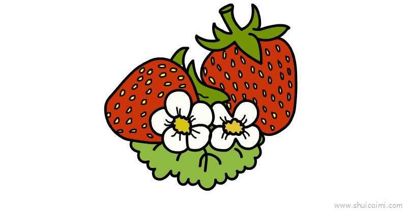 草莓和花儿童画怎么画 草莓和花简笔画顺序