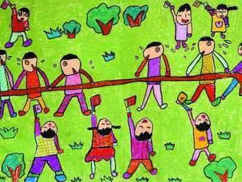 拔河简笔画 小学生拔河简笔画