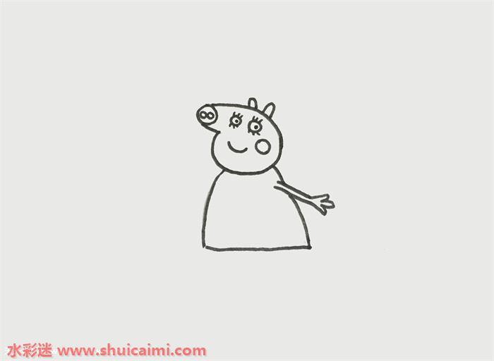 可爱猪妈妈怎么画简单又漂亮 小猪佩奇猪妈妈儿童简笔画步骤图