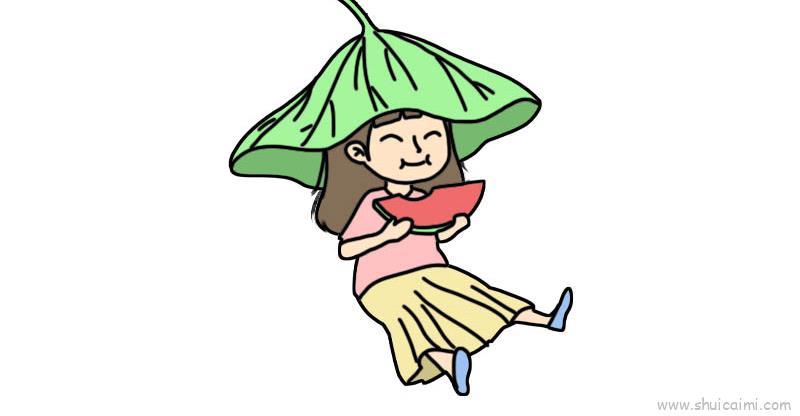 吃西瓜儿童画怎么画 吃西瓜简笔画图片