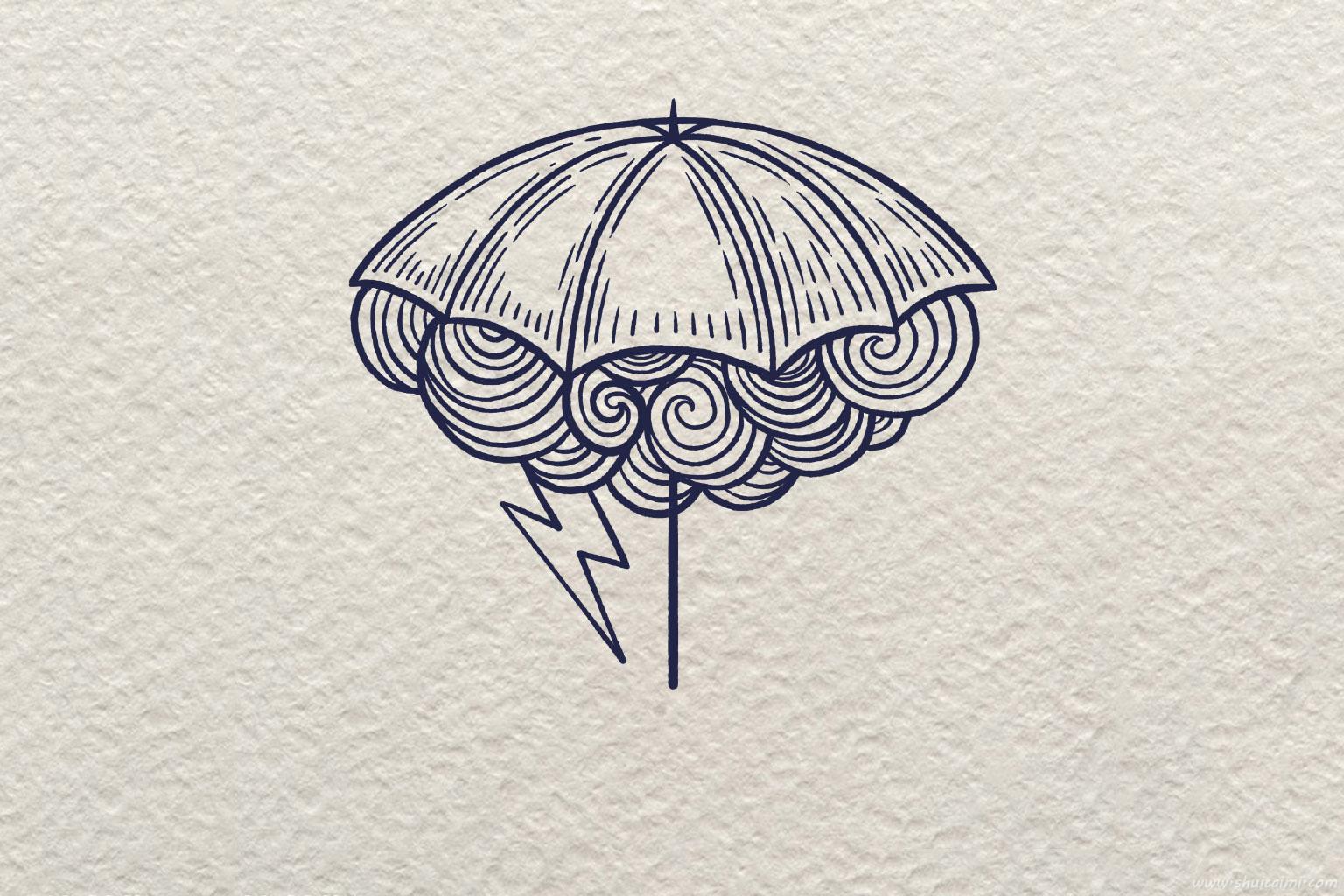 创意暴雨怎么画 创意暴雨简笔画图片大全带颜色