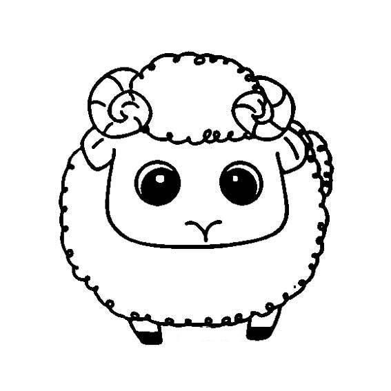 绵羊简笔画 绵羊简笔画图片带颜色
