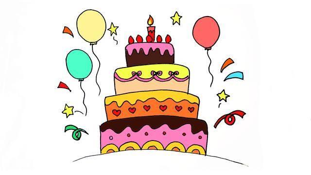 生日蛋糕简笔画 生日蛋糕简笔画可爱