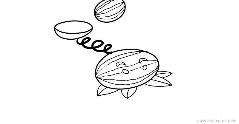 西瓜投手儿童画怎么画 西瓜投手简笔画顺序