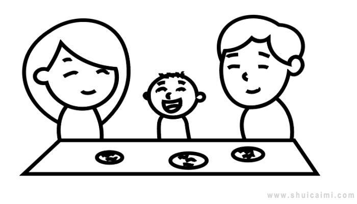 团圆饭简笔画怎么画 团圆饭简笔画步骤