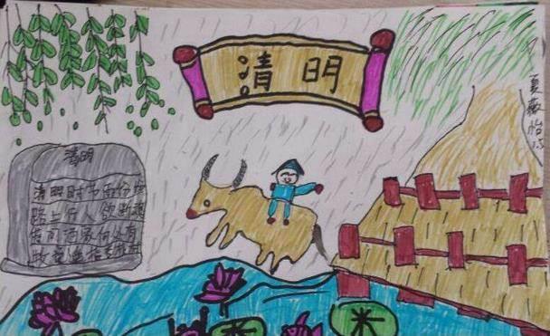 清明古诗配画简笔画 清明古诗配画简笔画图片