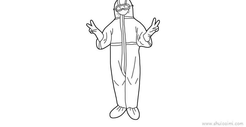 医生防护衣儿童画怎么画 医生防护衣简笔画顺序