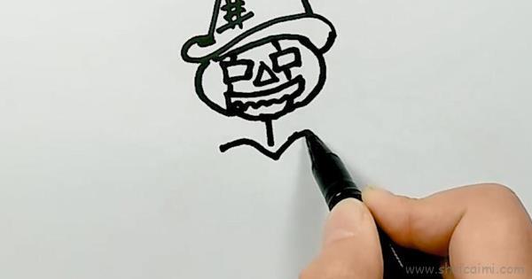 南瓜稻草人儿童画怎么画 南瓜稻草人简笔画画法