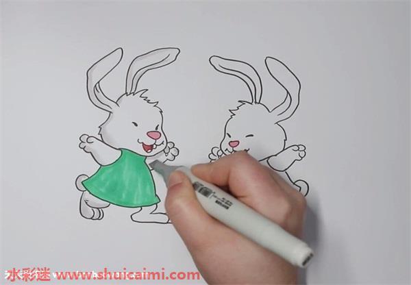小白兔小灰兔怎么画 小白兔小灰兔简笔画简单好看带颜色