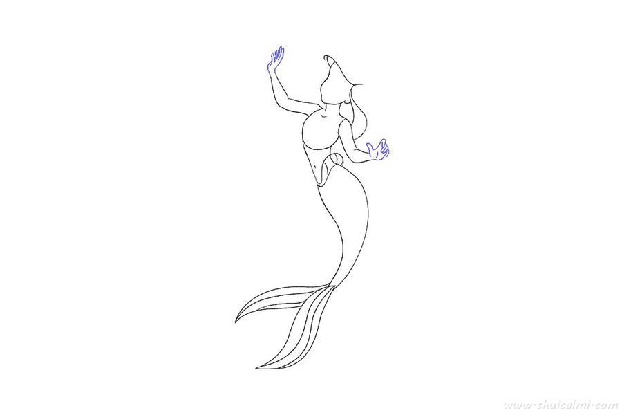 美人鱼怎么画 美人鱼简笔画图片带颜色
